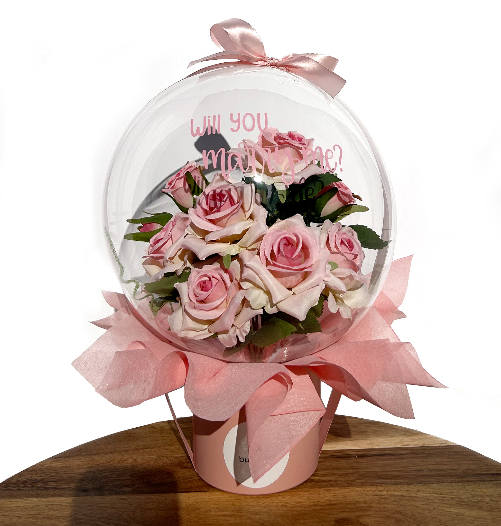 Pink Rose Balloon Front