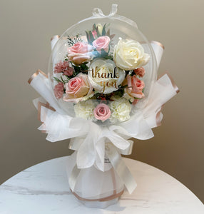 Pink White Rose Bouquet M